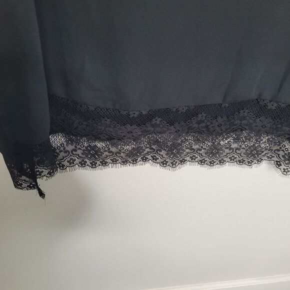 Who What Wear black maxi lace trim whimsigoth witchy goth dress size large - Picture 5 of 8